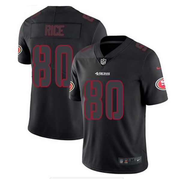 Mens San Francisco 49ers #80 Jerry Rice Black Impact Limited Stitched Jersey->->NFL Jersey